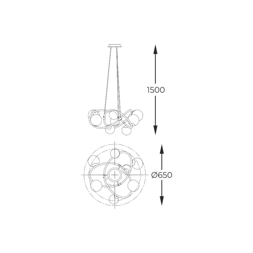 Zuma Line - Luster na sajli 8xG9/3,5W/230V crna