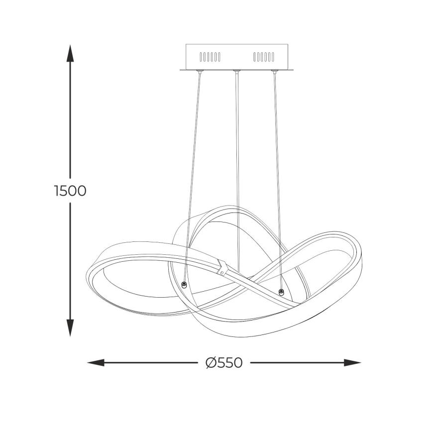 Zuma Line - LED Prigušivi luster na sajli LED/44W/230V crna