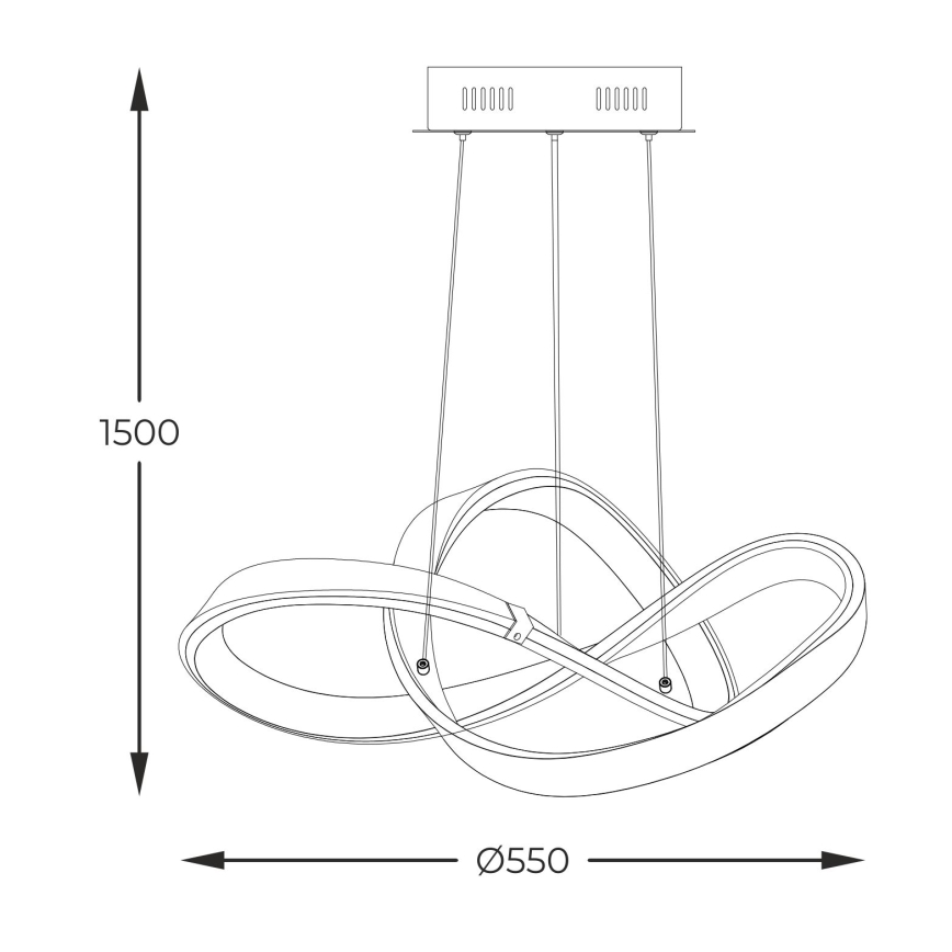 Zuma Line - LED Prigušivi luster na sajli LED/44W/230V crna/zlatna