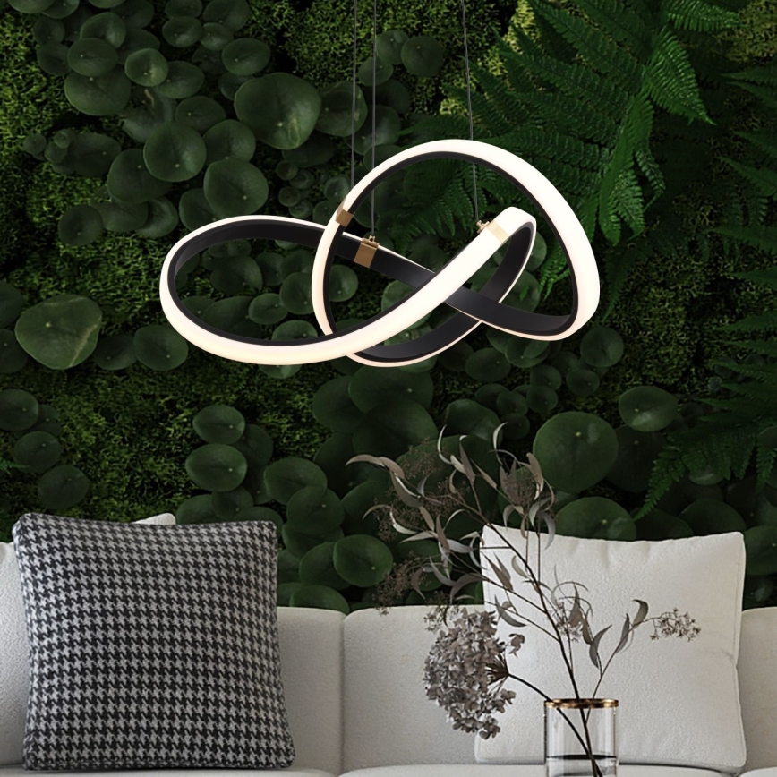 Zuma Line - LED prigušivački luster na užetu LED/44W/230V crna/zlatna