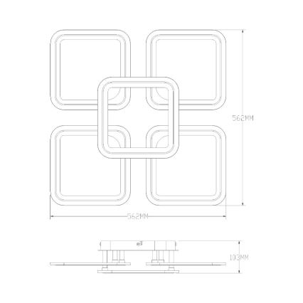 Zuma Line - LED Prigušiva stropna svjetiljka LED/55W/230V 3000-6000K bijela + daljinski upravljač