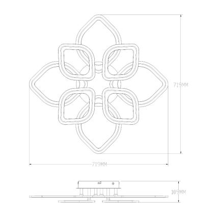Zuma Line - LED Prigušiva stropna svjetiljka LED/75W/230V 3000-6000K crna + daljinski upravljač
