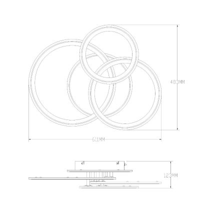 Zuma Line - LED stropna svjetiljka s prigušivanjem LED/55W/230V 3000-6000K bijela + daljinski upravljač