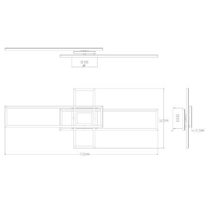 Zuma Line - LED Prigušiva stropna svjetiljka LED/55W/230V 3000-6000K crna + daljinski upravljač
