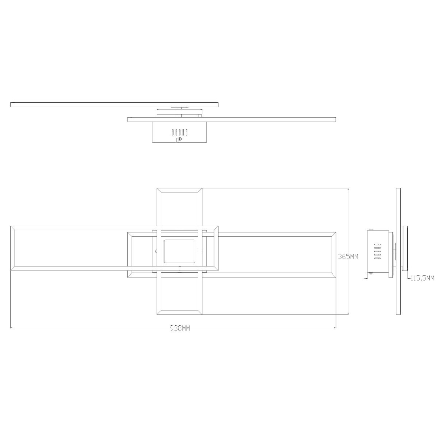 Zuma Line - LED Prigušiva stropna svjetiljka LED/55W/230V 3000-6000K crna + daljinski upravljač