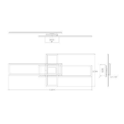 Zuma Line - LED Prigušiva stropna svjetiljka LED/55W/230V 3000-6000K crna/zlatna + daljinski upravljač