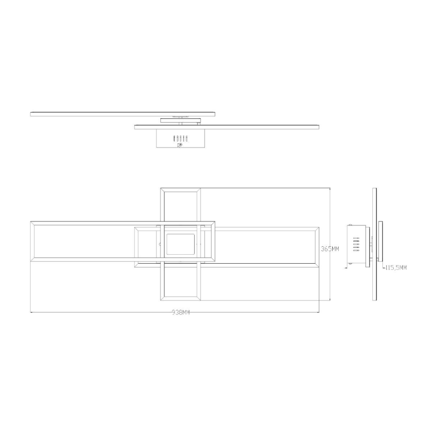 Zuma Line - LED Prigušiva stropna svjetiljka LED/55W/230V 3000-6000K crna/zlatna + daljinski upravljač