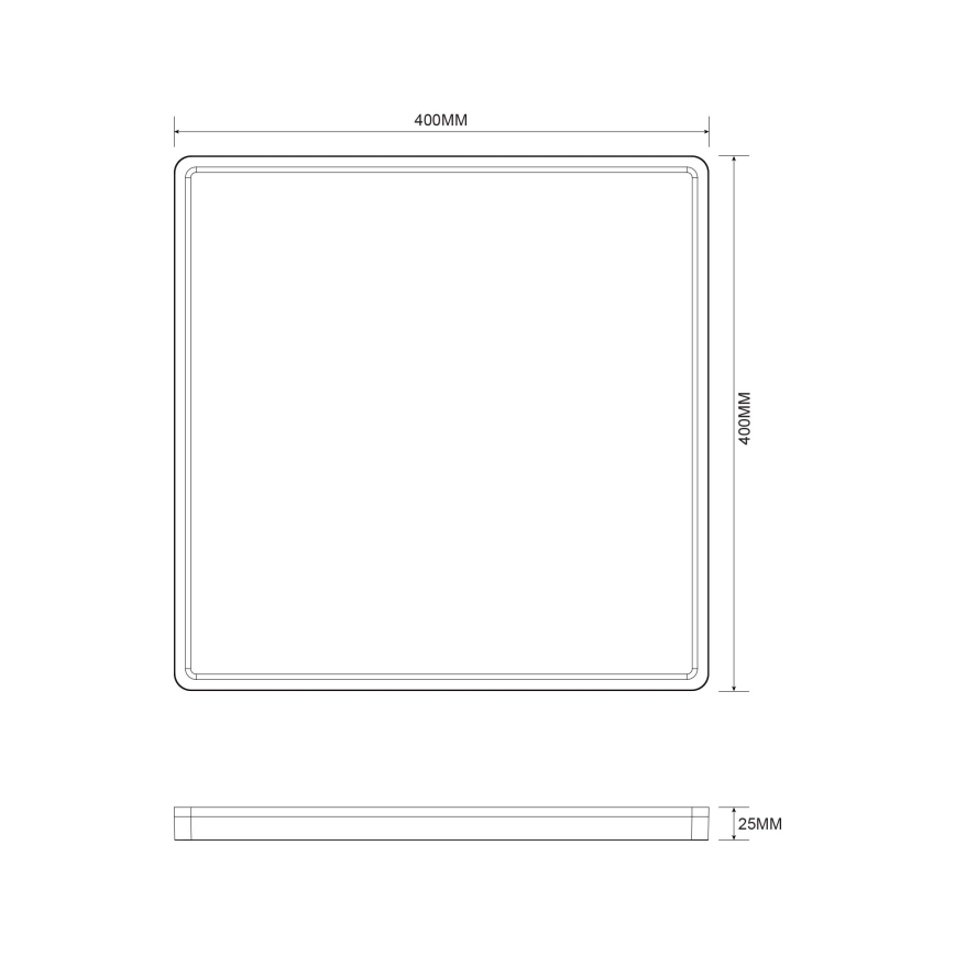 Zuma Line - LED Prigušiva stropna svjetiljka LED/38W/230V + LED/12W 3000/4000/5500K 40x40 cm crna