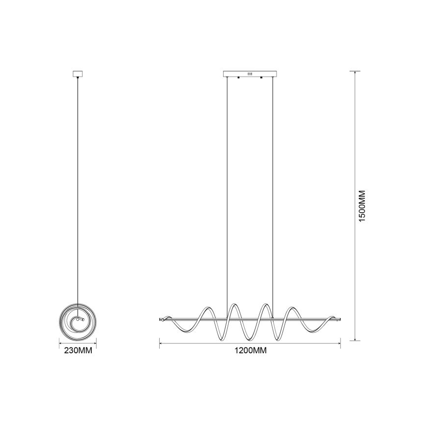 Zuma Line - LED luster na sajli LED/60W/230V crne boje