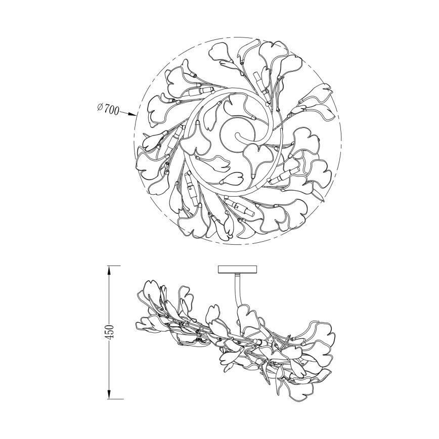 Zuma Line - Stropni luster 6xG9/42W/230V Ø 70 cm zlatna