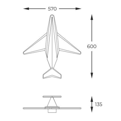 Zuma Line - LED prigušivo dječji zidni luster LED/24W/230V avion