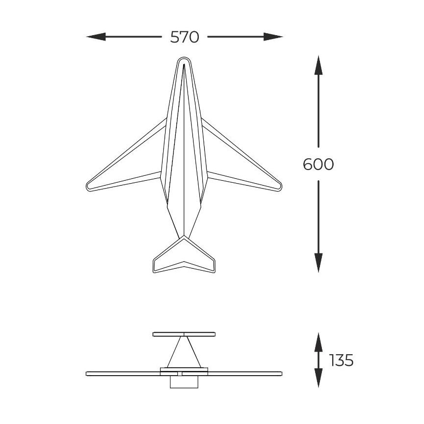 Zuma Line - LED prigušivo dječji zidni luster LED/24W/230V avion