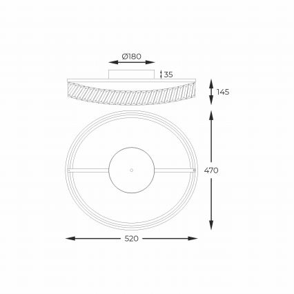 Zuma Line - LED stropna svjetiljka s prigušivanjem LED/36W/230V Ø 52 cm ružičasto zlato