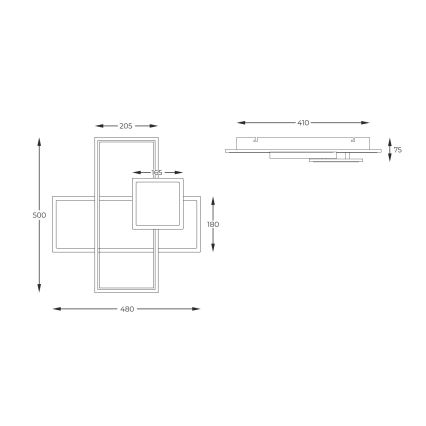 Zuma Line - LED Prigušiva stropna svjetiljka LED/46W/230V crna