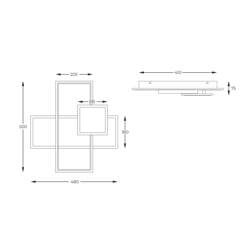 Zuma Line - LED Prigušiva stropna svjetiljka LED/46W/230V crna