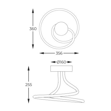 Zuma Line - LED Prigušivi nadgradni luster LED/26W/230V crna