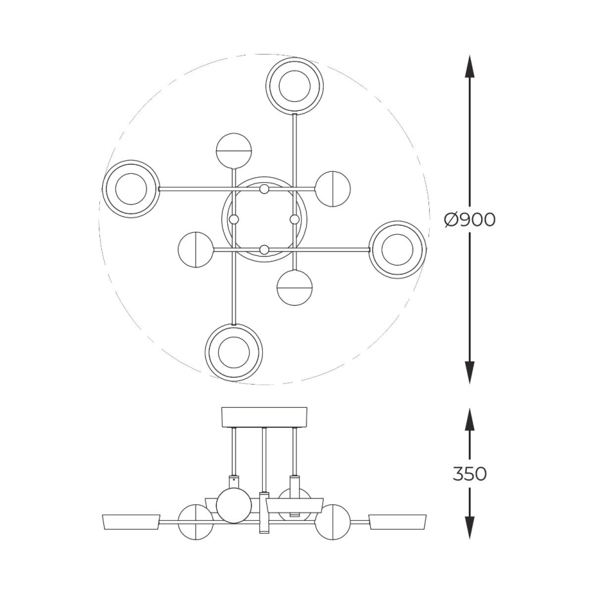 Zuma Line - LED plafonski luster s prigušivanjem LED/60W/230V zlatna/crna