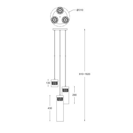 Zuma Line - Kristalni luster na sajli 3xG9/28W/230V