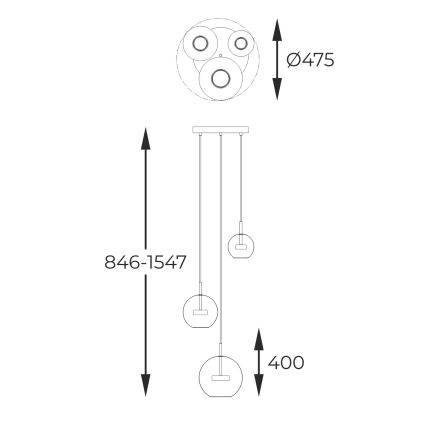 Zuma Line - LED Luster na sajli 3xLED/5W/230V sjajni krom