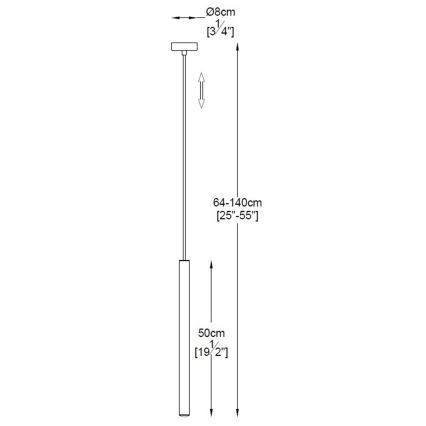Zuma Line - LED Luster na sajli LED/5W/230V crni sjajni krom