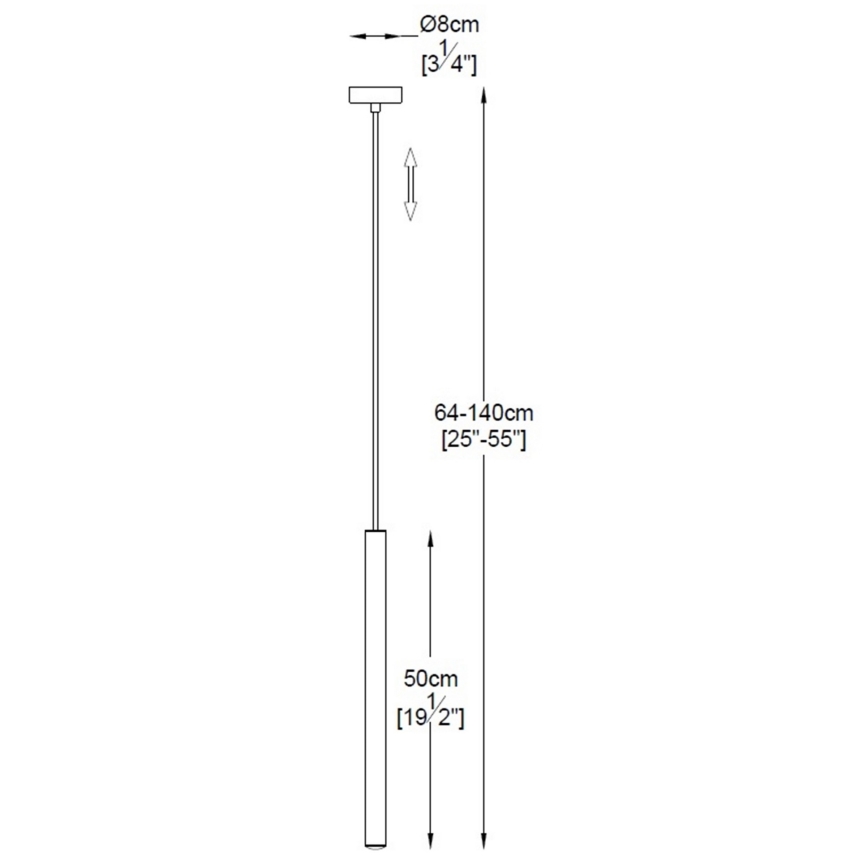 Zuma Line - LED Luster na sajli LED/5W/230V crni sjajni krom