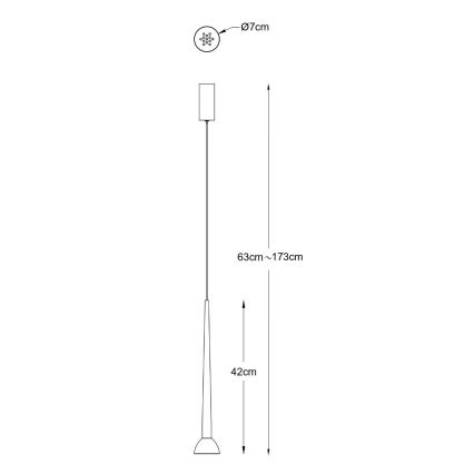 Zuma Line - LED luster na sajli LED/5W/230V crne boje