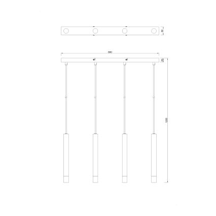 Zuma Line - Viseći luster na sajli 4xG9/5W/230V zlatni