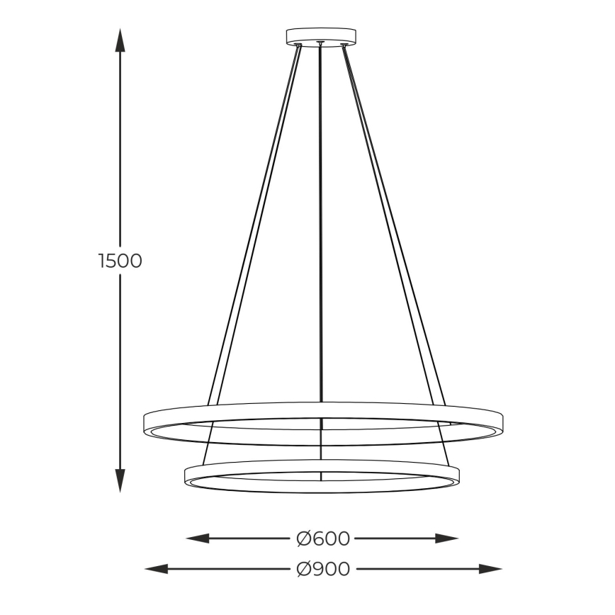 Zuma Line - LED Luster na sajli LED/72W/230V 3000/4000/6000K pr. 90 cm crna
