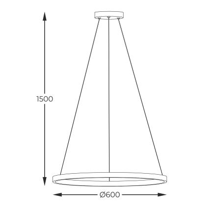 Zuma Line - LED Luster na sajli LED/32W/230V 3000/4000/6000K pr. 60 cm crna
