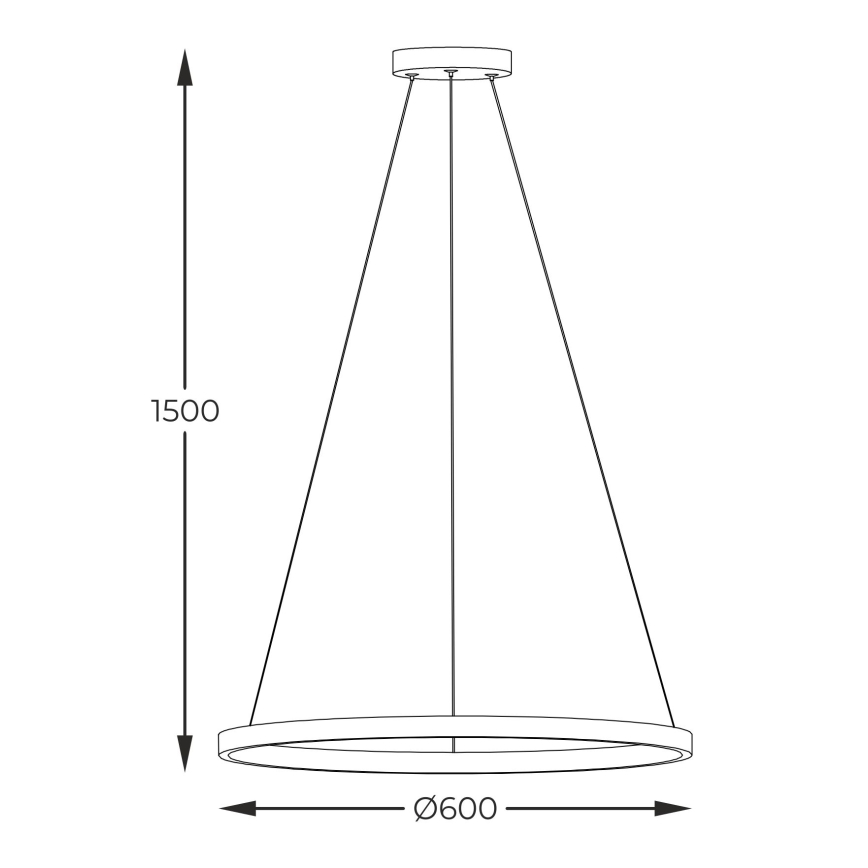 Zuma Line - LED Luster na sajli LED/32W/230V 3000/4000/6000K pr. 60 cm crna