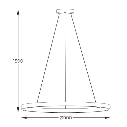 Zuma Line - LED Luster na sajli LED/40W/230V 3000/4000/6000K pr. 90 cm crna