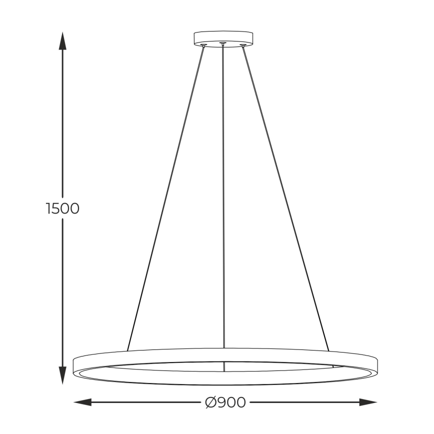 Zuma Line - LED Luster na sajli LED/40W/230V 3000/4000/6000K pr. 90 cm crna