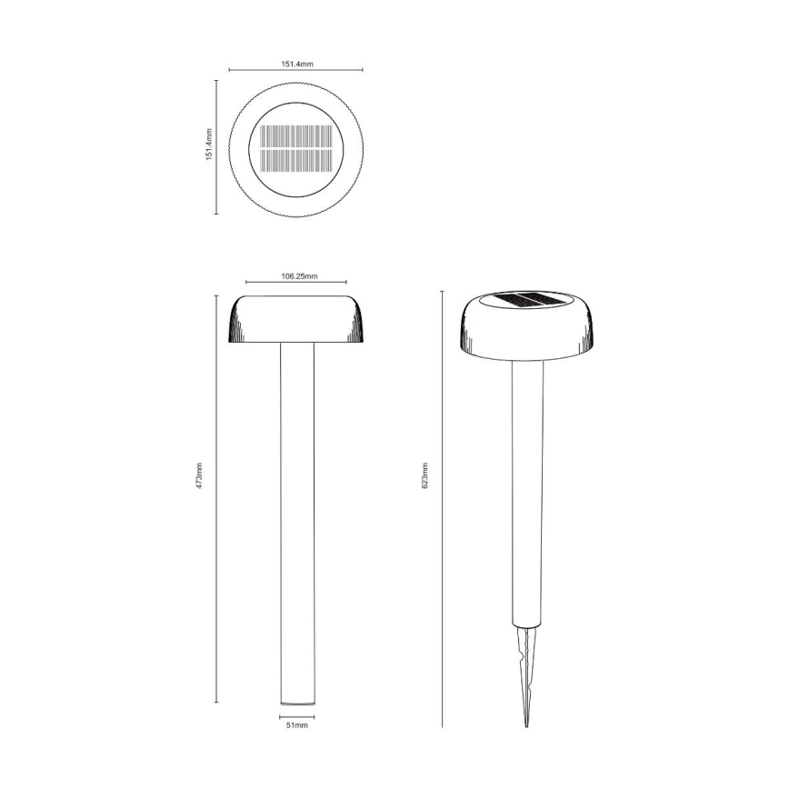 Zuma Line - LED Solarna lampa LED/2,5W/2000 mAh IP44 crna