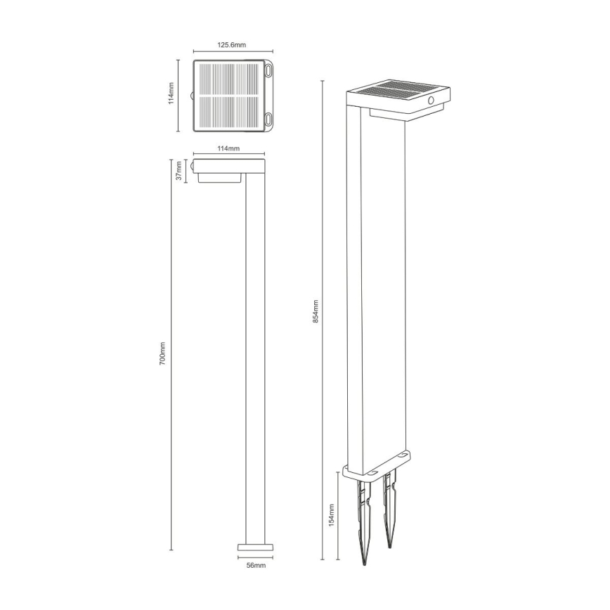 Zuma Line - LED Solarna lampa sa senzorom za pokret i dan/noć LED/4,5W/2000 mAh IP44 crna