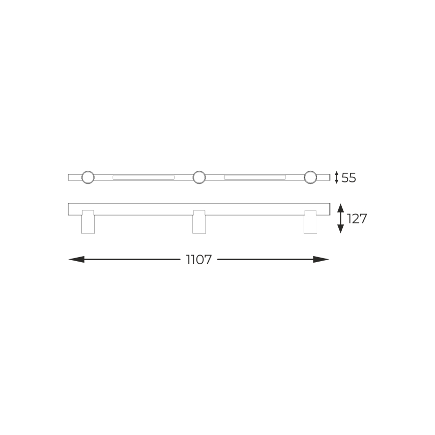 Zuma Line - LED Zidna reflektorska svjetiljka 3xGU10/5W/230V + 2xLED/8W crna