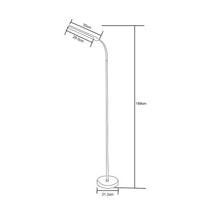 Zuma Line - LED dimabilna podna lampa LED/10W/230V 3000/4500/6500K crna
