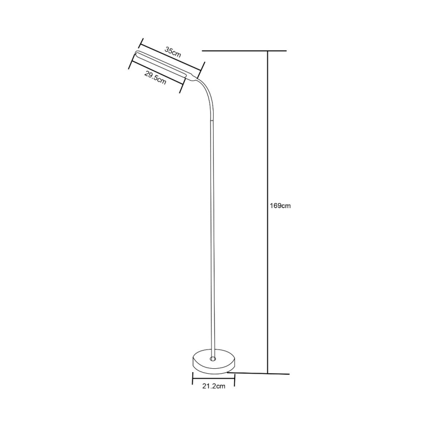 Zuma Line - LED dimabilna podna lampa LED/10W/230V 3000/4500/6500K crna
