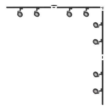 Zuma Line - Ugradbena svjetiljka u sustavu 8xGU10/15W/230V crna