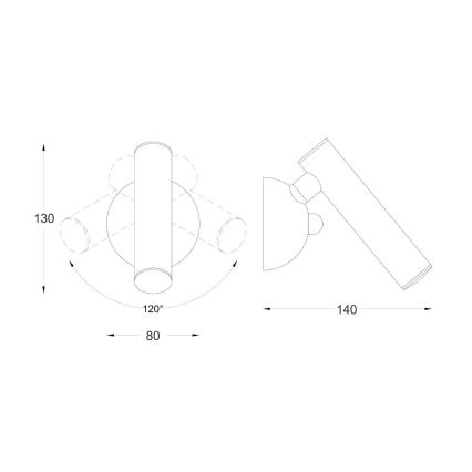 Zuma Line - LED Zidna reflektorska svjetiljka LED/5W/230V crna