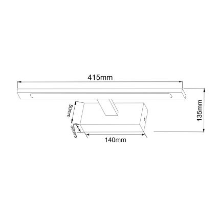 Zuma Line - LED Rasvjeta za ogledalo u kupaonici LED/12W/230V 41 cm IP44 crna