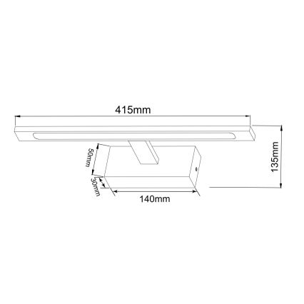 Zuma Line - LED Rasvjeta za ogledalo u kupaonici LED/12W/230V 41 cm IP44 zlatna