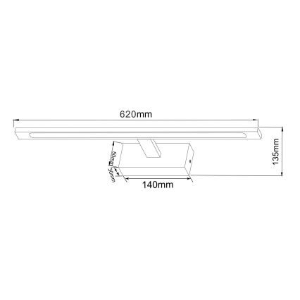 Zuma Line - LED kupaonska rasvjeta za ogledalo LED/20W/230V 62 cm IP44 sjajni krom